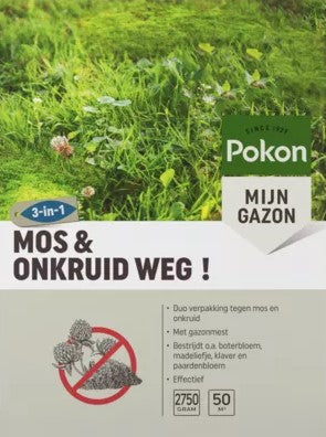 Pokon Producten mos en onkruid weg 2 75kg voor 50m2 1