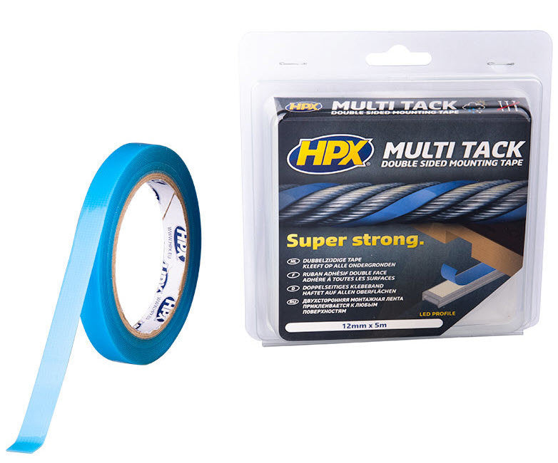 HPX Producten dubbelzijdige multi tack tape semi transparant 12mm x 5m