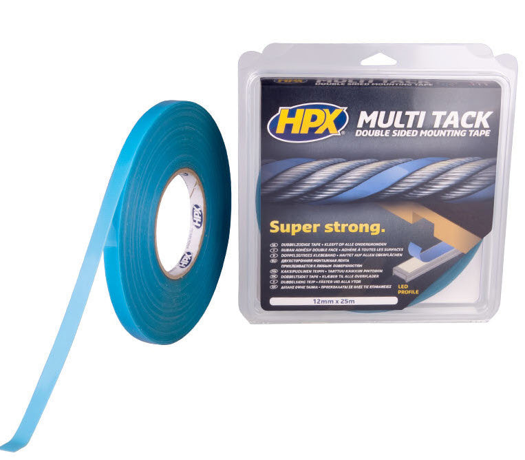 HPX Producten dubbelzijdige multi tack tape semi transparant 12mm x 25m