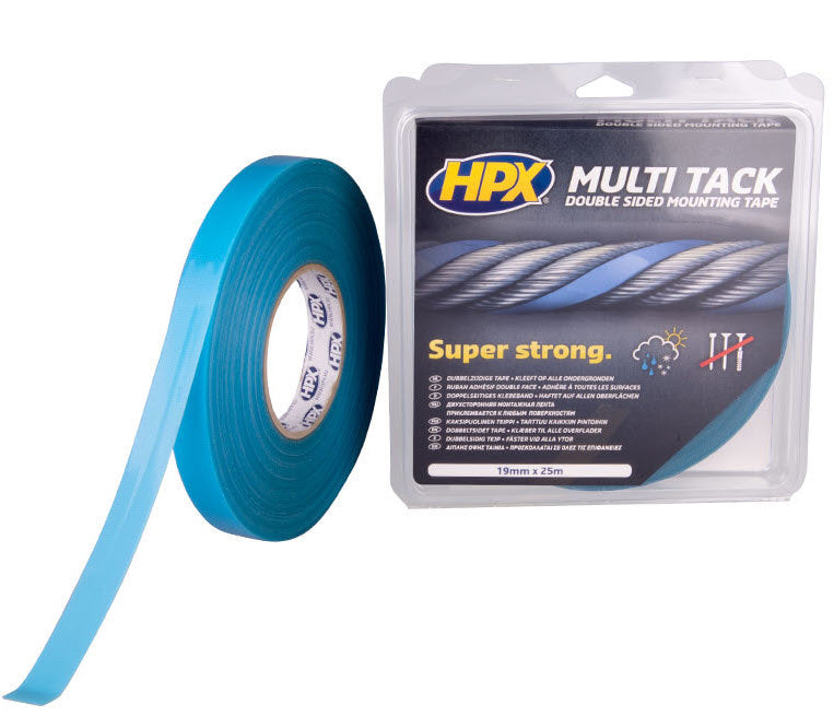 HPX Producten dubbelzijdige multi tack tape semi transparant 19mm x 25m