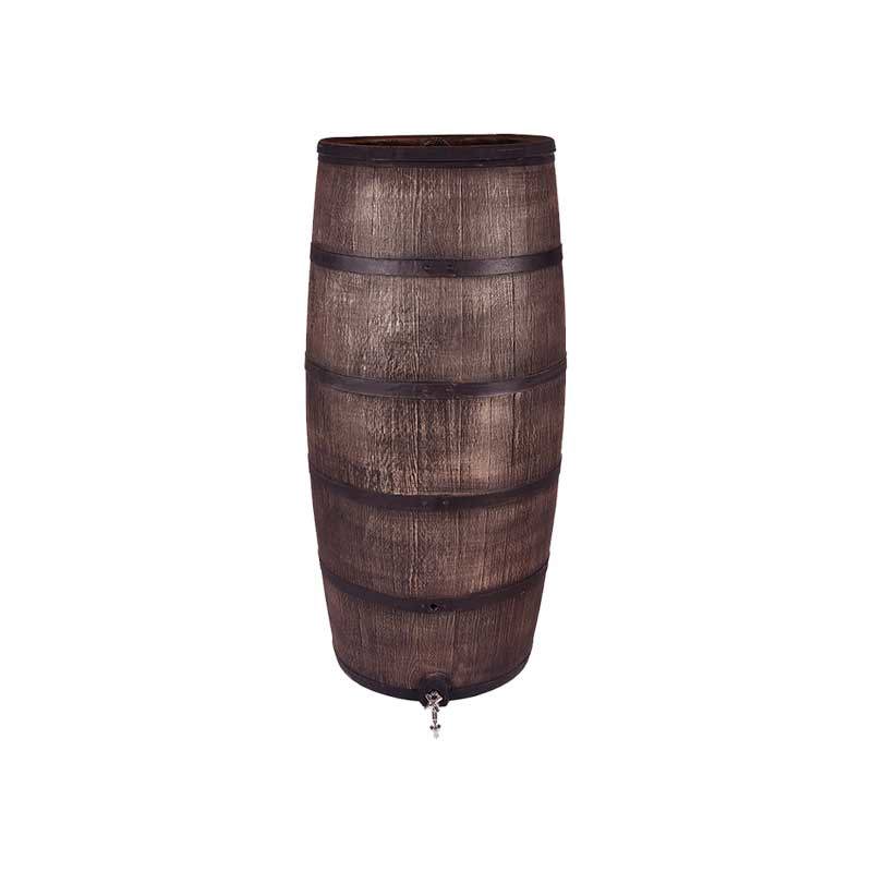 Roto Producten regenton slim houten look bruin pluskraan 80l