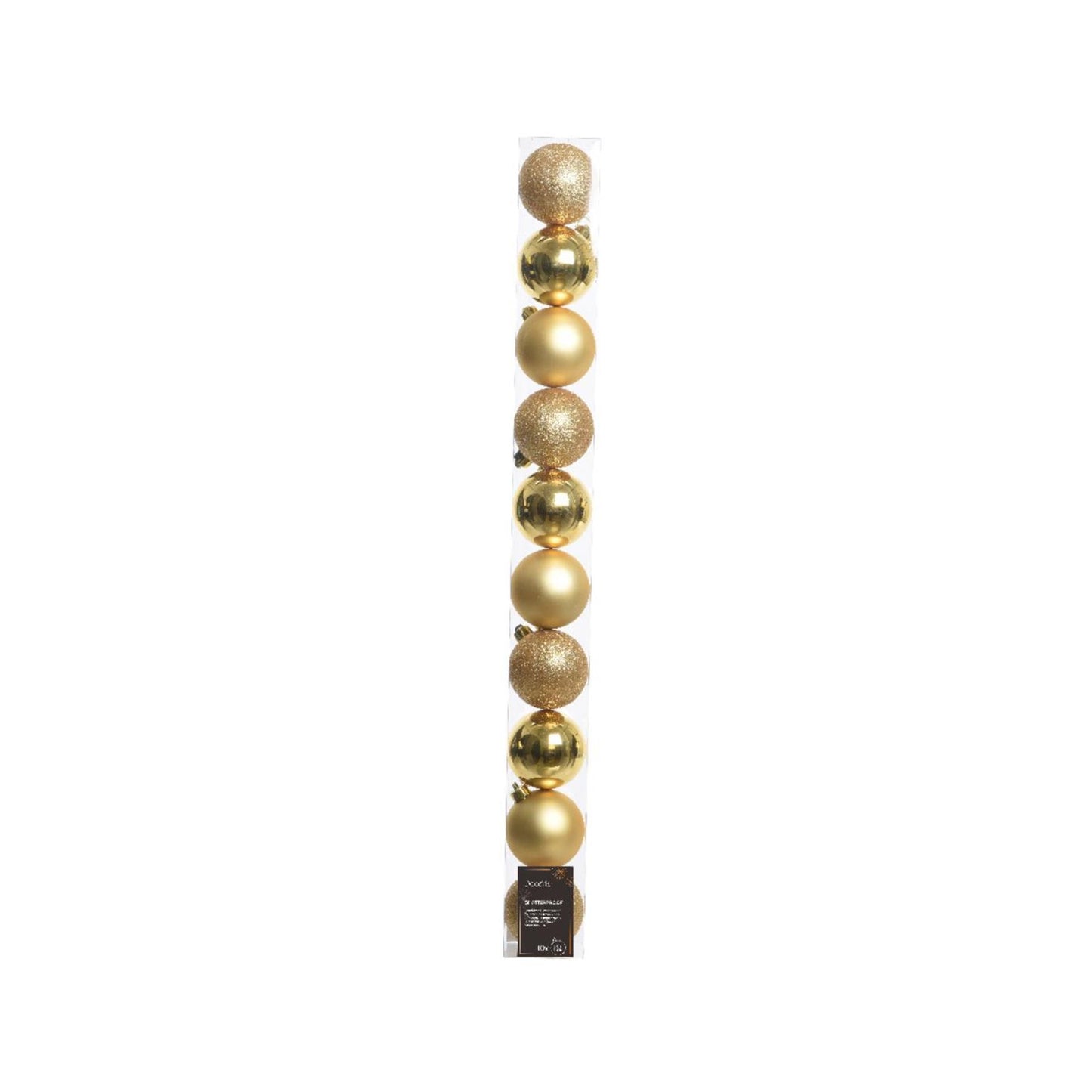 Decoris Kerstballen 6cm kunststof goud 10-dlg