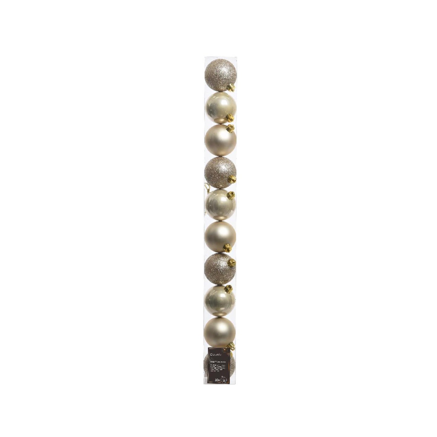 Decoris Kerstballen 6cm kunststof parel 10-dlg