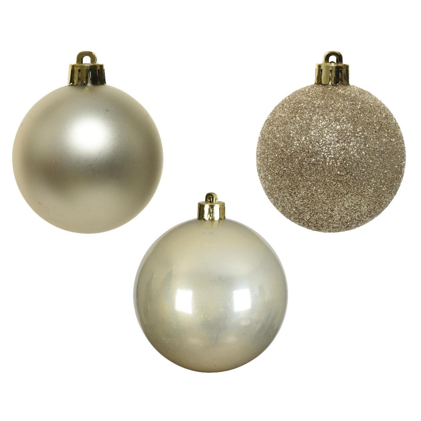 Decoris Kerstballen 6cm kunststof parel 10-dlg