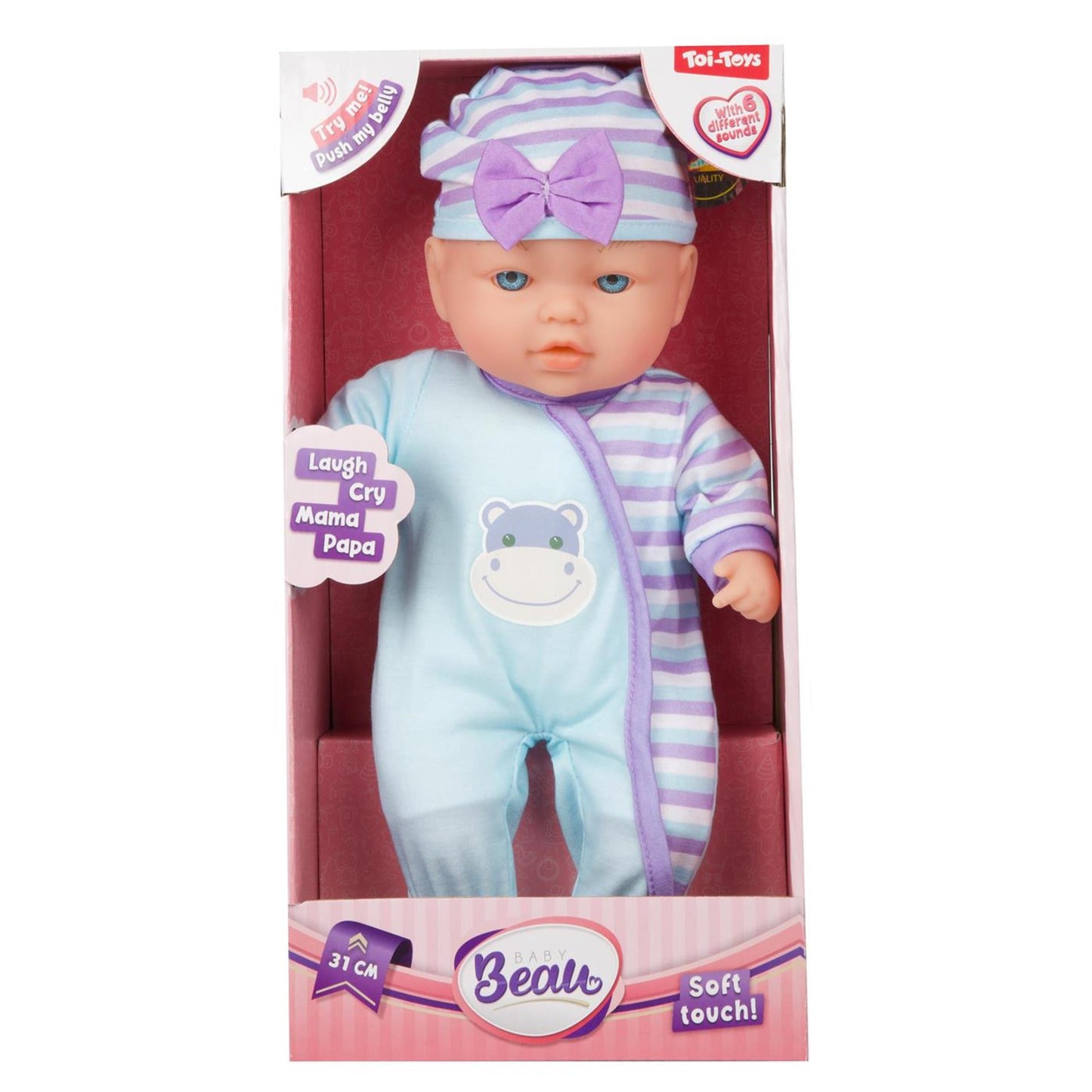 Toi-Toys Beau zachte babypop 31cm met geluid