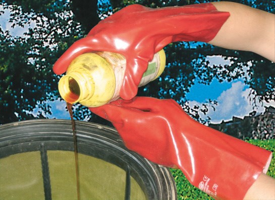 Keron Producten handschoen pvc rood 35cm