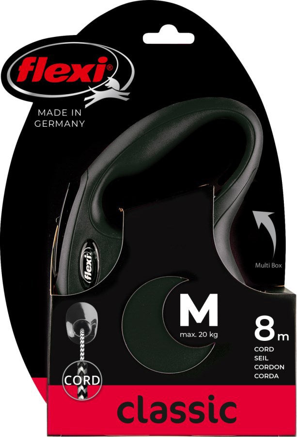 Flexi Producten rollijn new classic koord zwart m8 meter tot 20kg