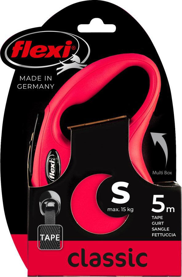 Flexi Producten rollijn new classic band rood s 5 meter tot 15kg
