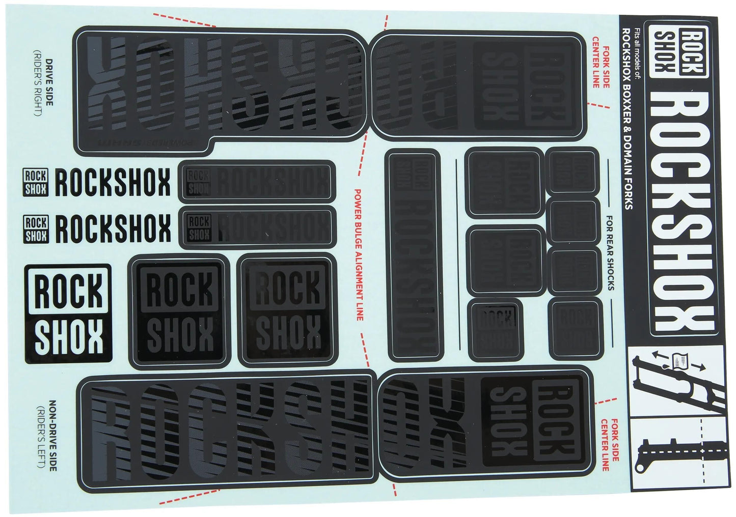 ROCKSHOX dekor set decal set stealth