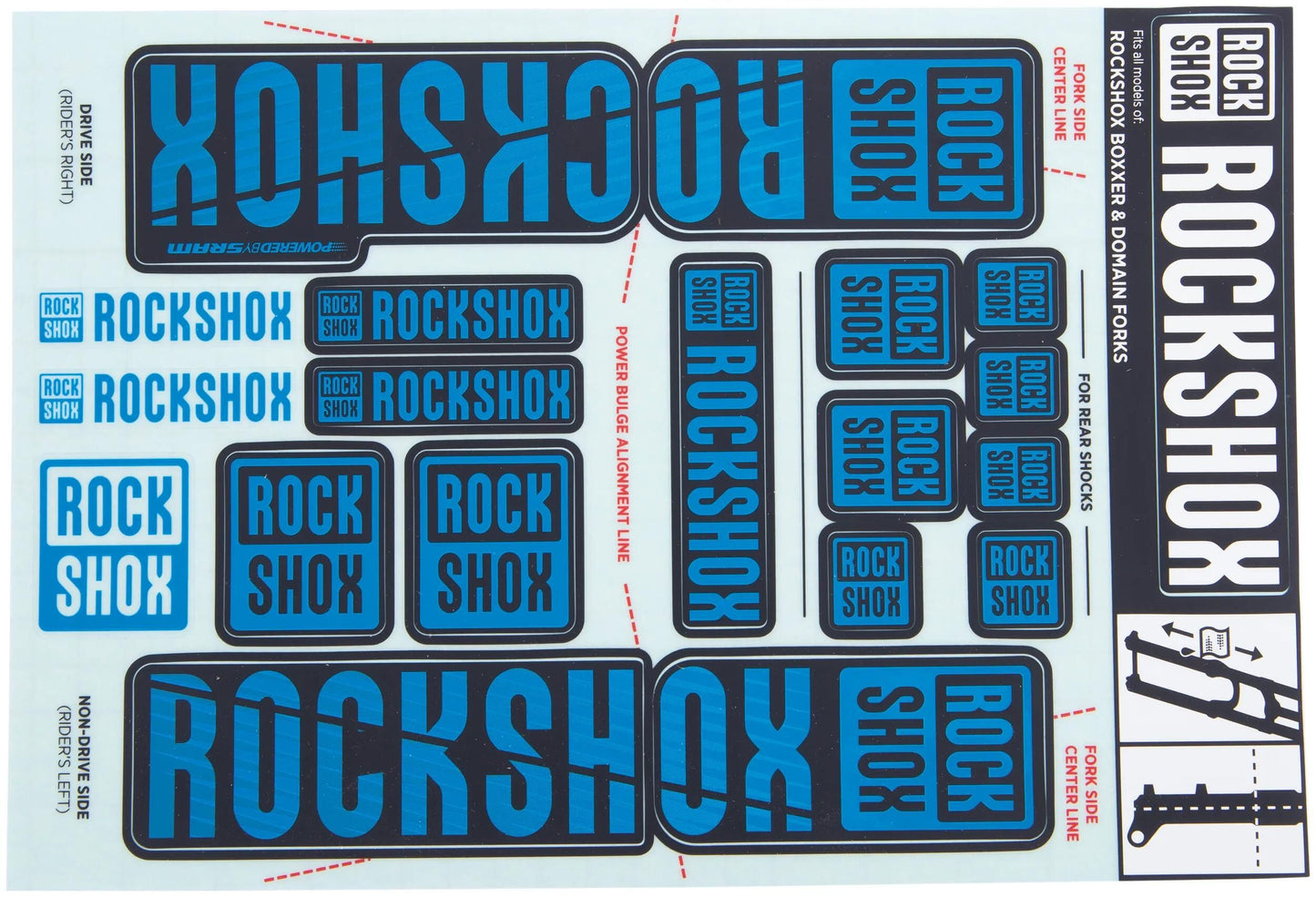 ROCKSHOX dekor set decal set blue