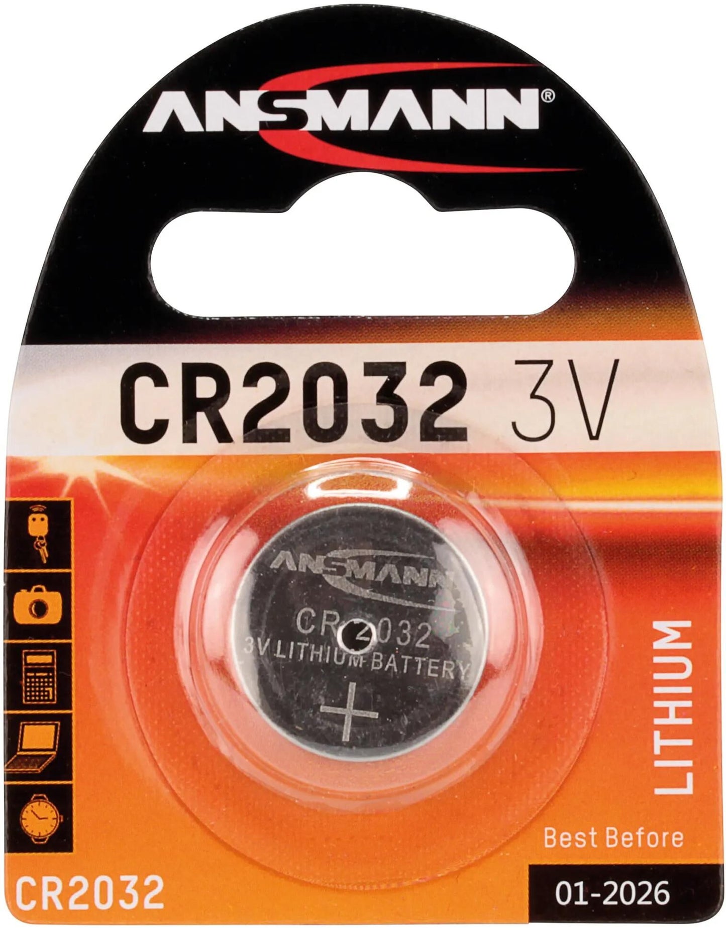 ANSMANN knopfzelle lithium coin cell cr2032, 3v
