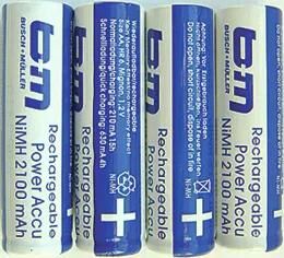 Busch + Müller akkubatterie rechargeable bat.b m f.ixon set á 4 pices