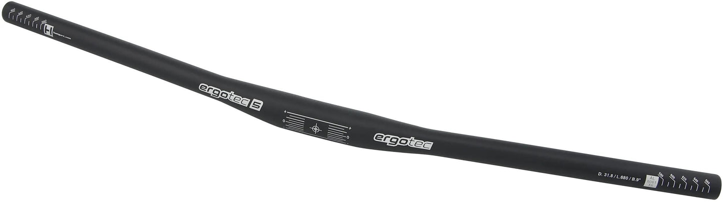 Ergotec Stuur flat bar 31,8x680 mm - zwart