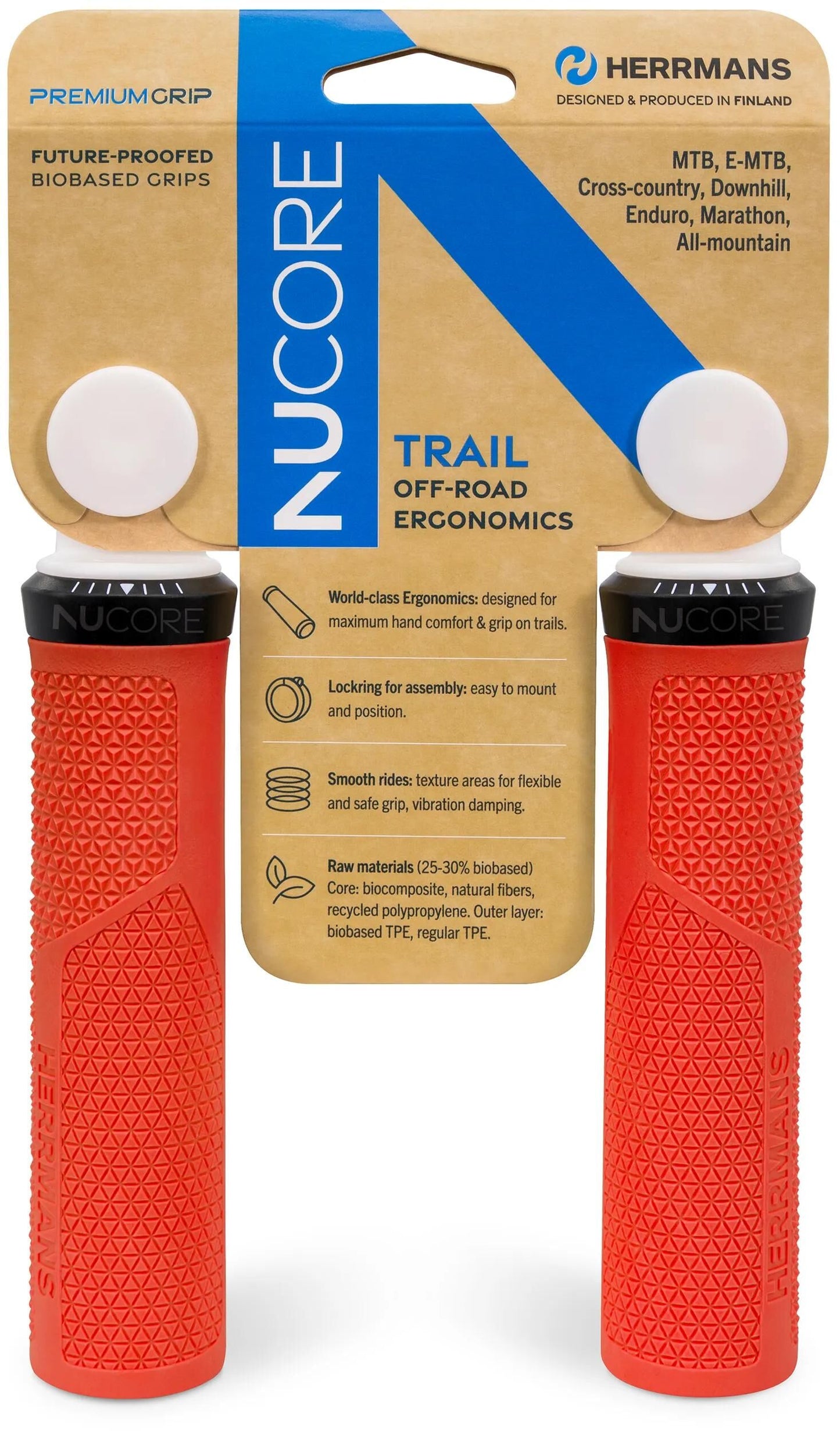 HERRMANS griff nucore trail grip herrman.nucore trail 130mm peak lava