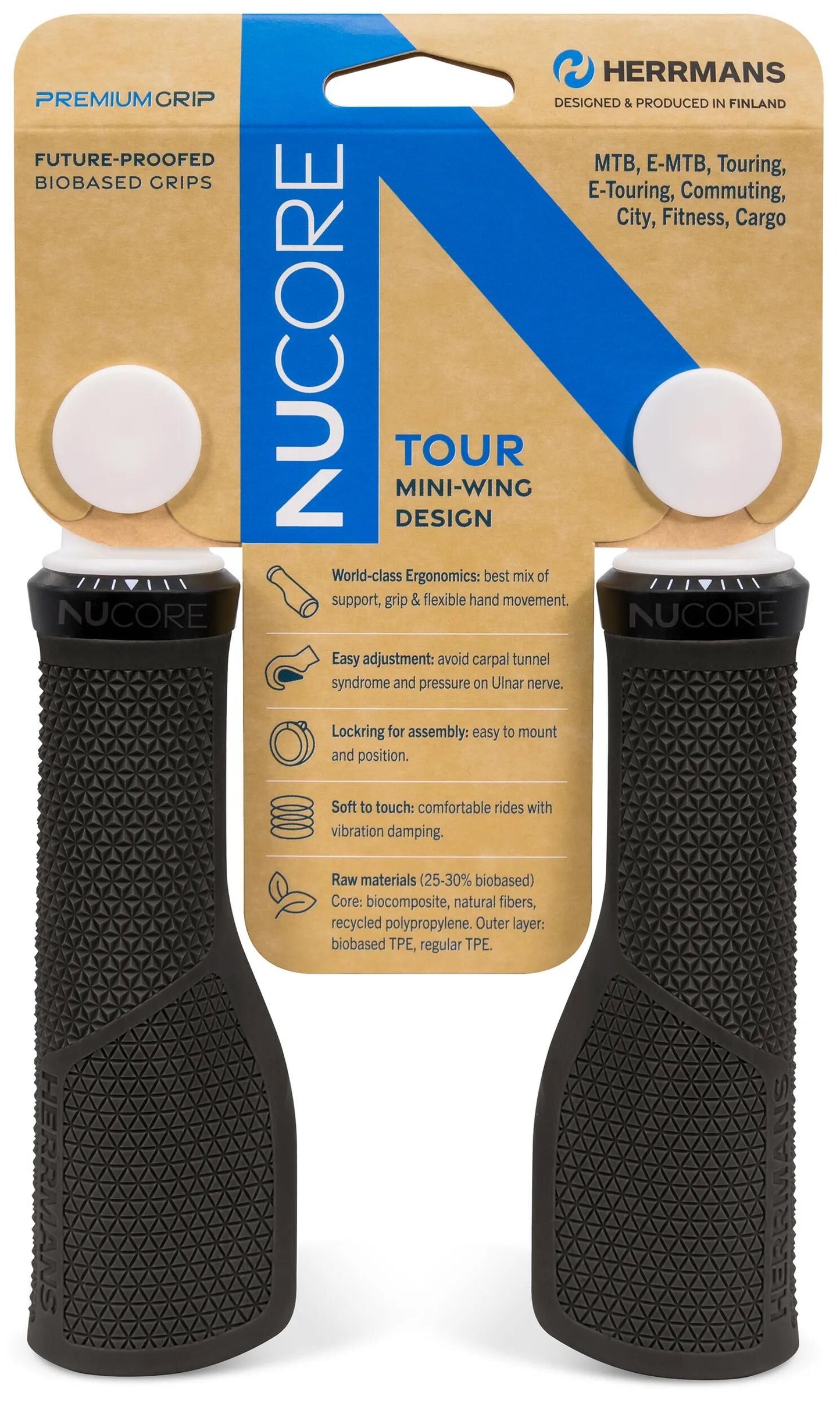 HERRMANS handvatset nucore tour peak 130 130mm zwart