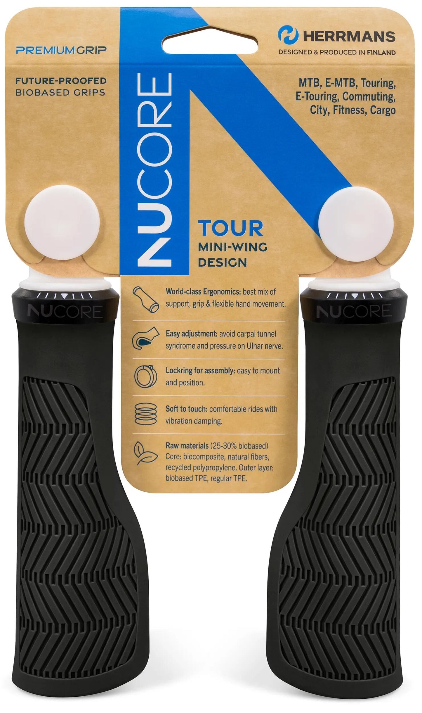 HERRMANS handvatset nucore tour wave 130 130mm zwart