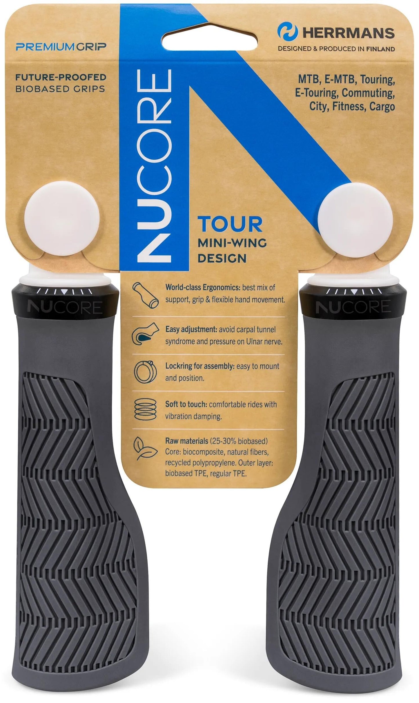 HERRMANS griff nucore tour grip herramns nucore tour 130mm wave grey