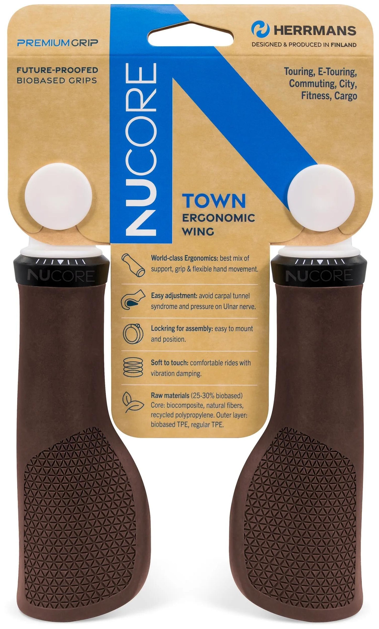 HERRMANS handvatset nucore town peak 130 130mm bruin