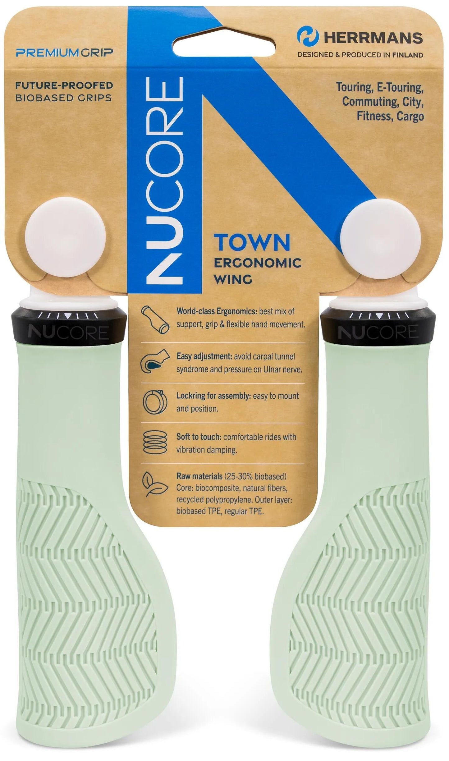 HERRMANS griff nucore town grip nucore town wave 130 130mm sage