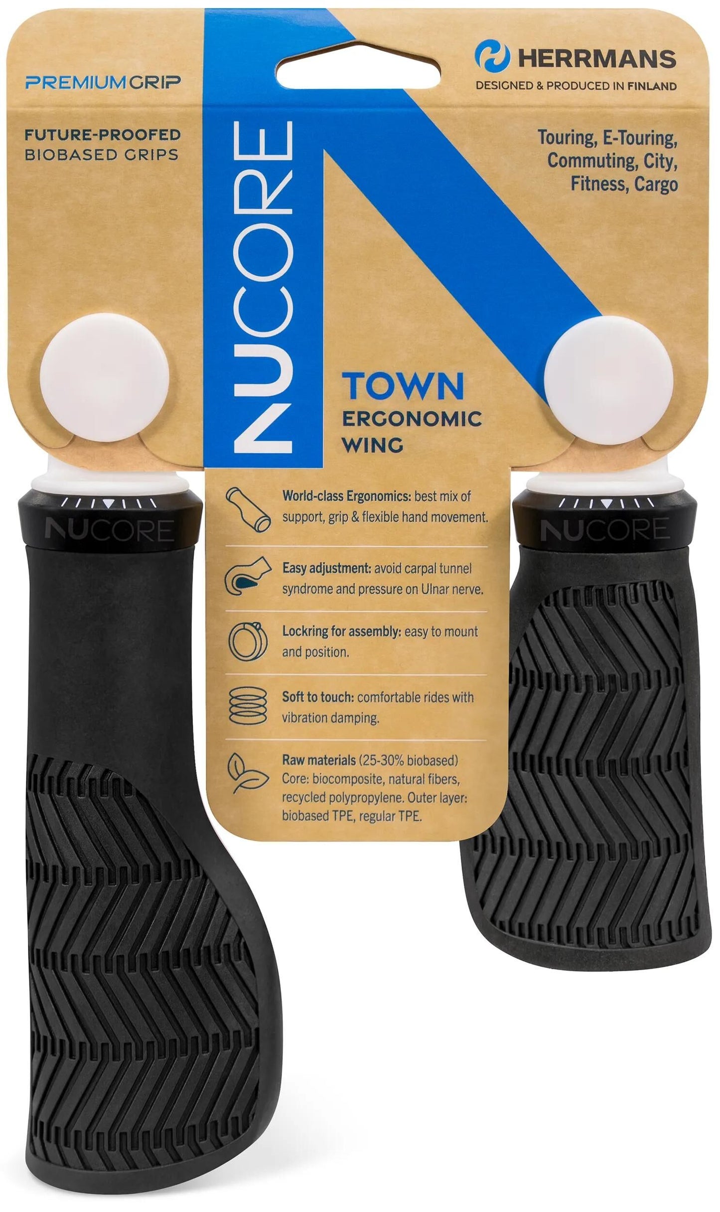 HERRMANS handvatset nucore town wave 90 130mm zwart