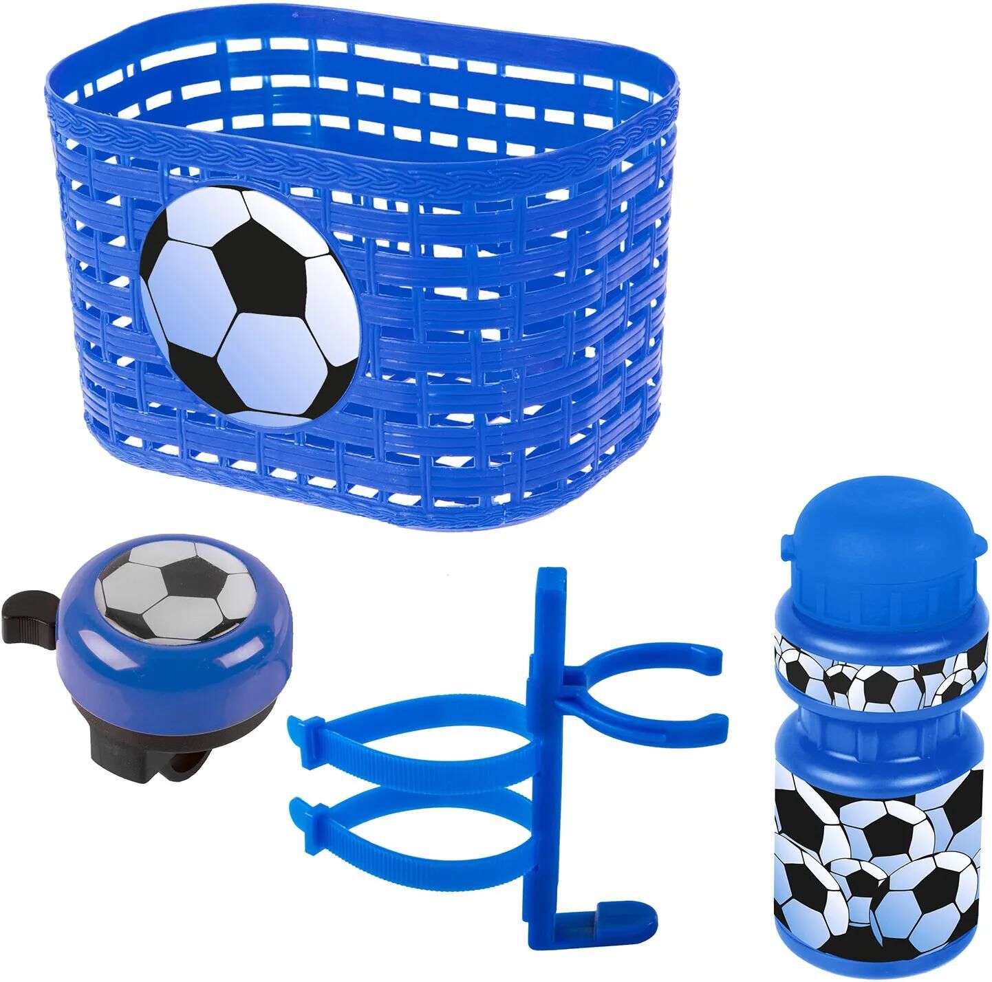 Messingschlager zubehör korb, glocke, trinkflasche set messingsch.soccer basket bell bottle