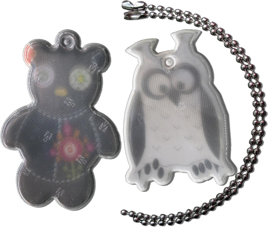 4-ACT reflexanhänger refl.tag teddy+owl w.chain