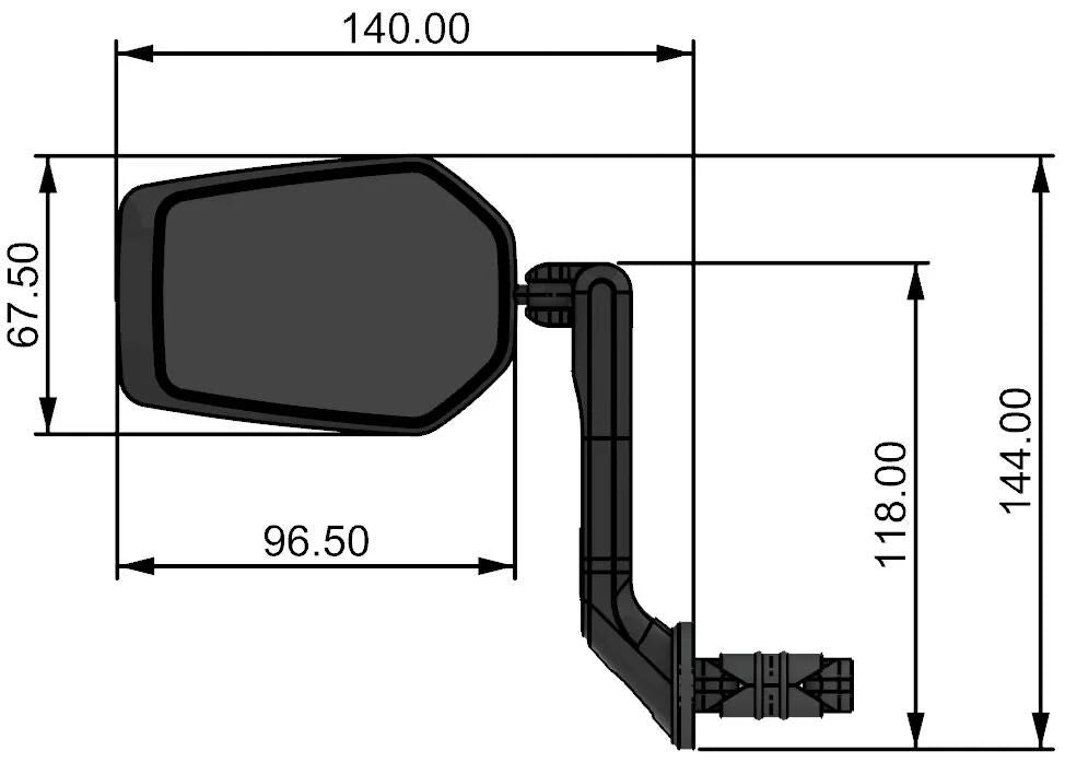 CONTEC rückspiegel e-view evo ct rear-view mirror e-vie evo m m.dazz lens