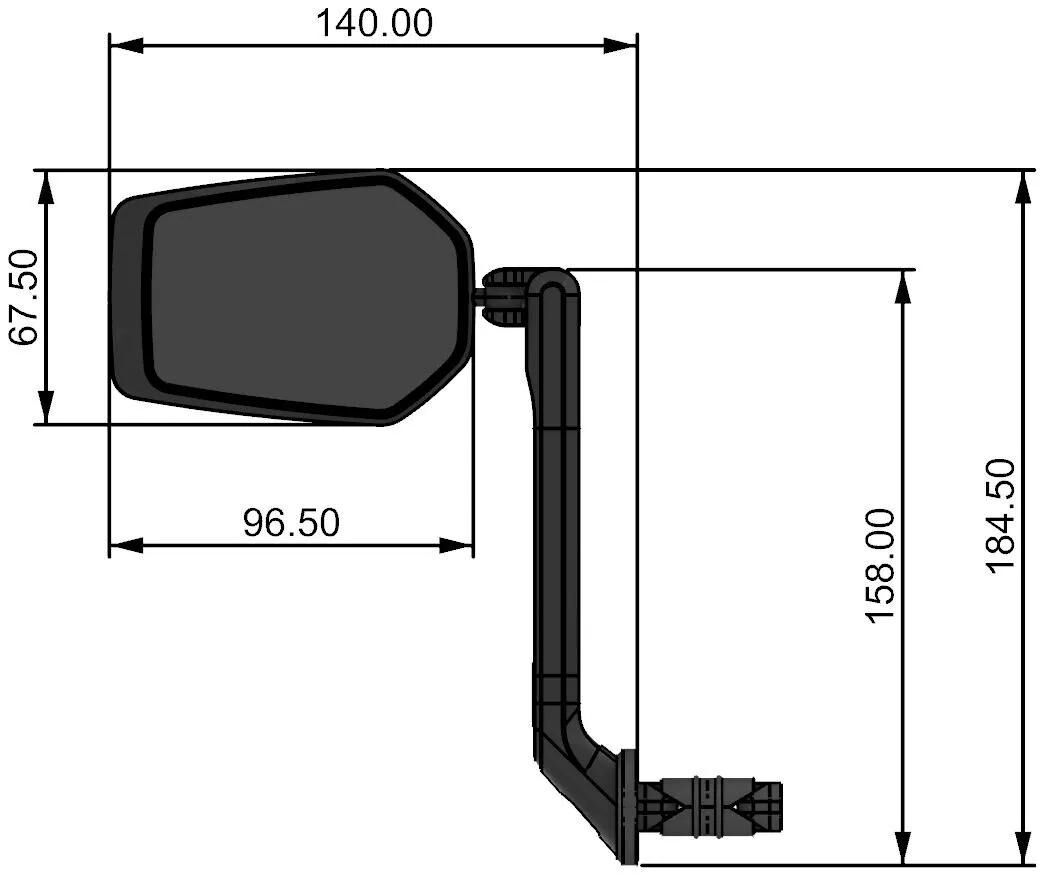 CONTEC rückspiegel e-view evo ct rear-view mirror e-vie evo l m.dazz lens