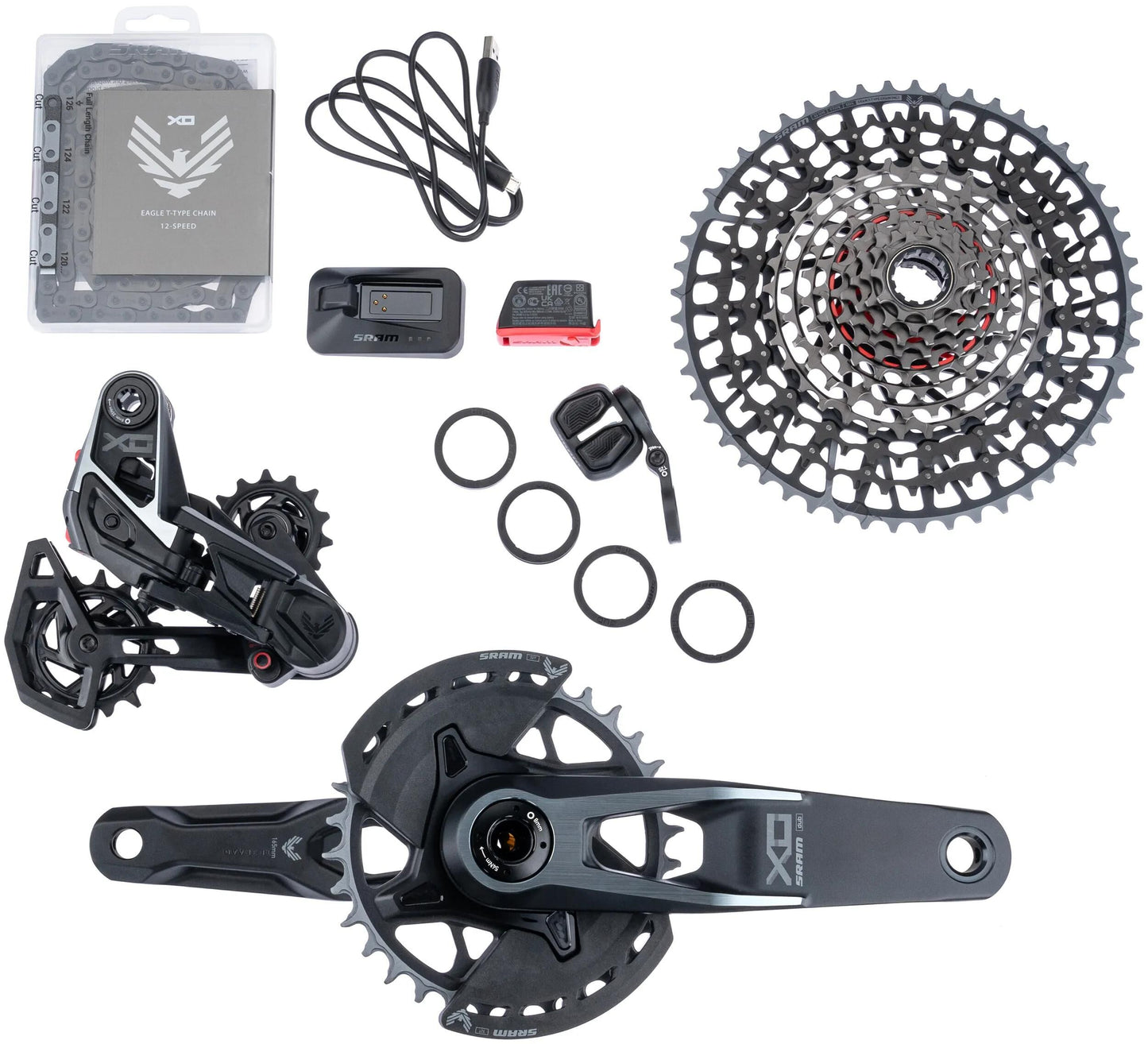SRAM schaltgruppen-set x0 eagle axs transmission groupset x0 eagle axs tt 170 mm 32 z. v2