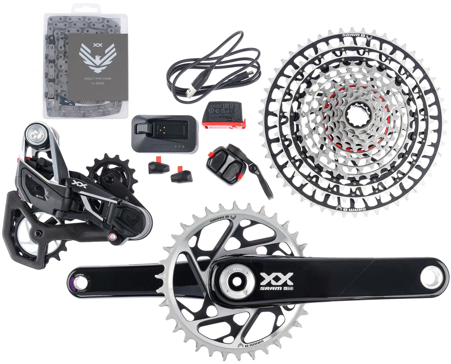 SRAM schaltgruppen-set xx sl eagle axs transmission set xxsl eagle 170mm axs q174 34t tm