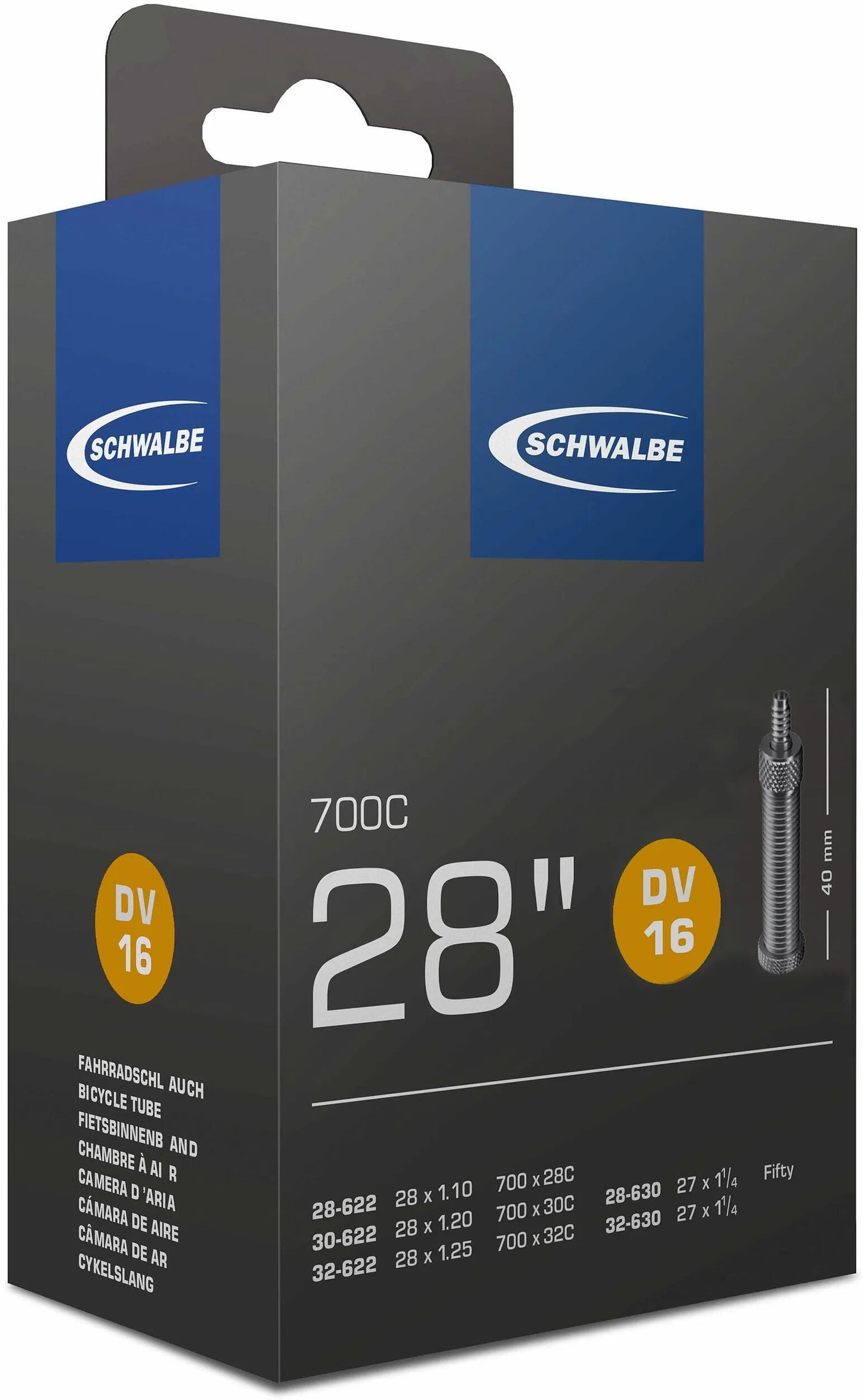 Schwalbe Binnenband 27 28 x 1.10 1.25 (28 32-622 630) DV 40 mm