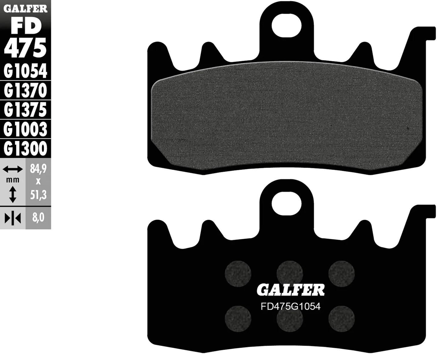 GALFER bremsbelag fd475 brake pad fd475 g1054 organic street