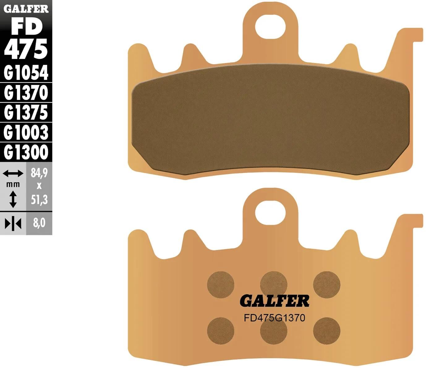 GALFER bremsbelag fd475 brake pad fd475 g1370 sint.metal street
