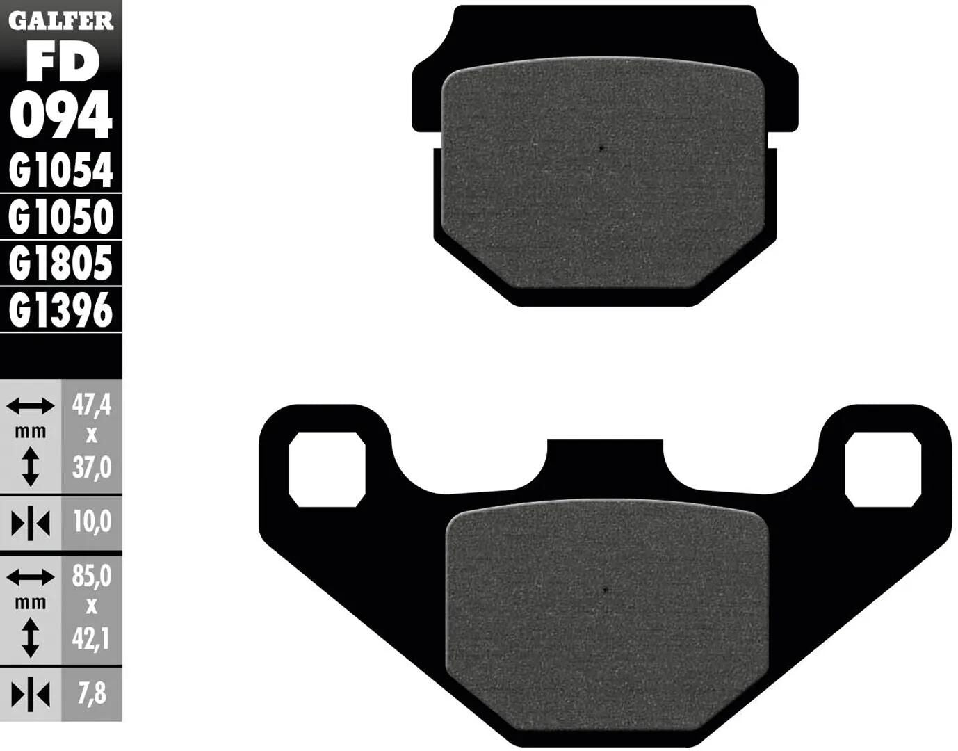 GALFER bremsbelag fd094 brake pad fd094 g1054 organic