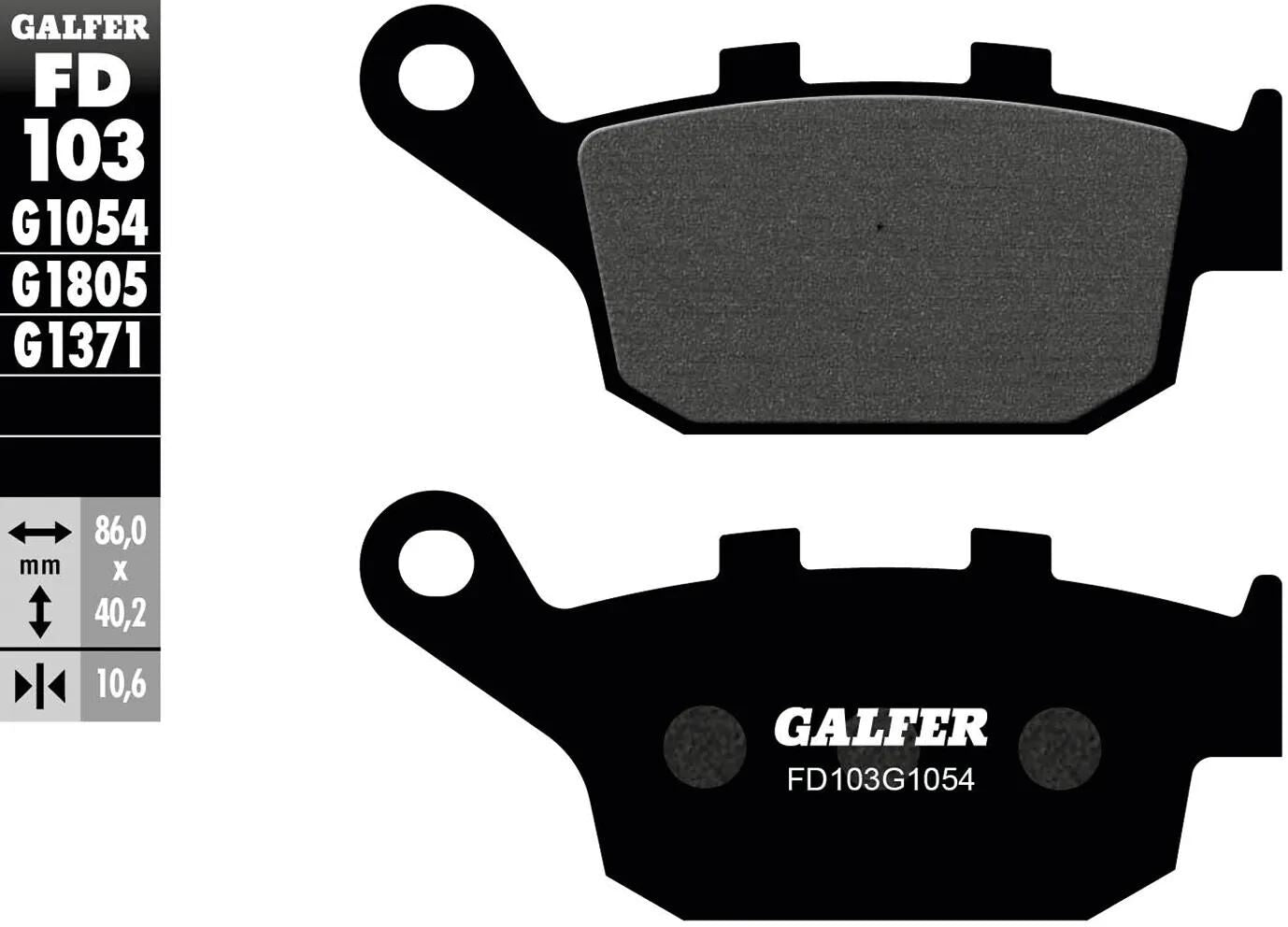 GALFER bremsbelag fd103 brake pad fd103 g1054 organic