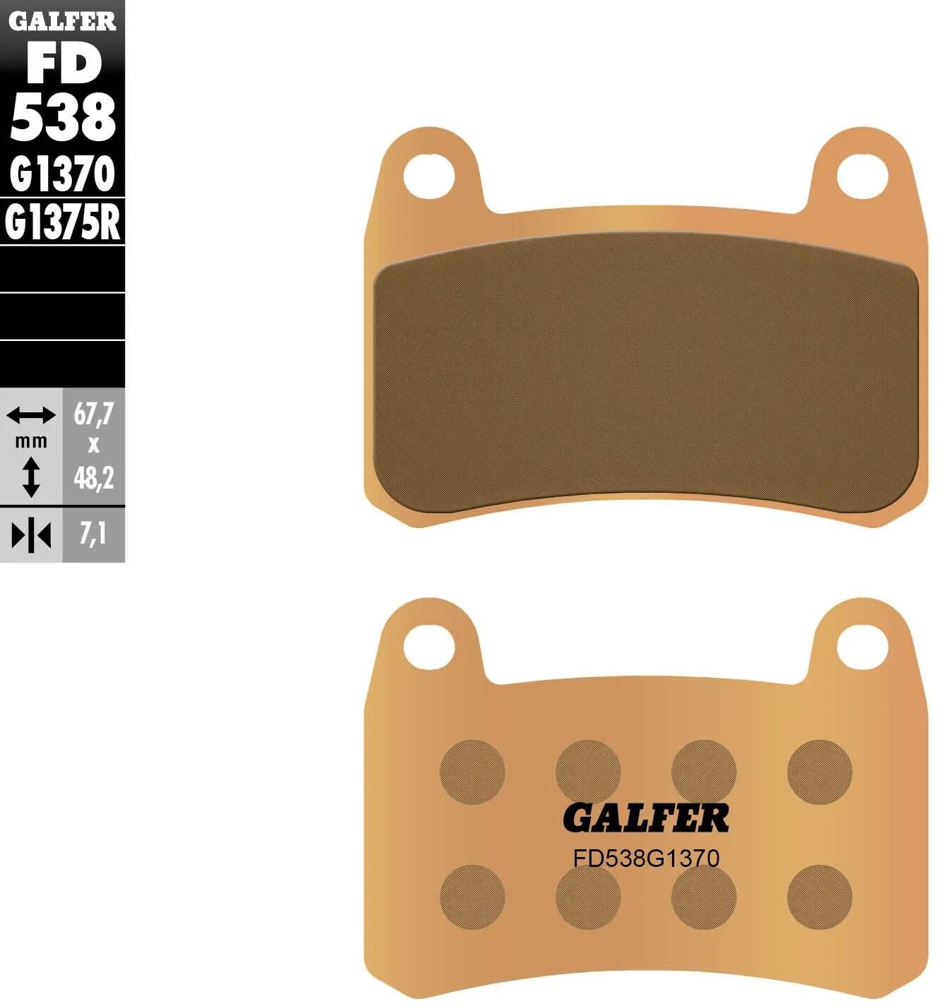 GALFER bremsbelag fd538 brake pad fd538 g1370 sint.metal street