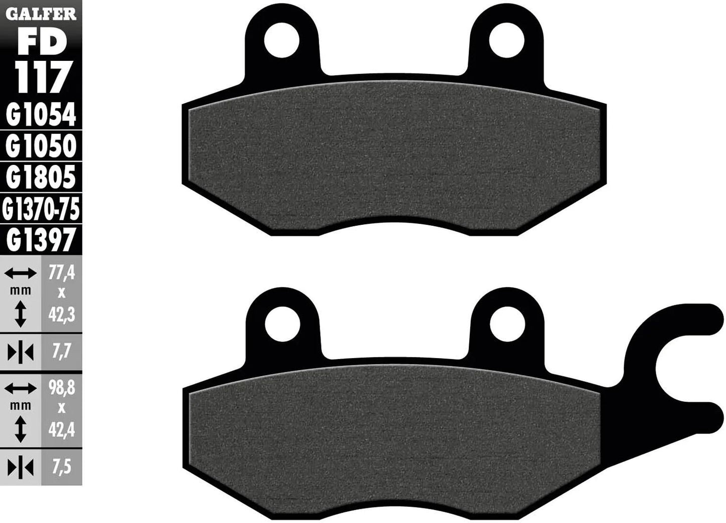 GALFER bremsbelag fd117 brake pad fd117 g1054 organic