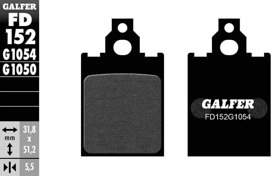 GALFER bremsbelag fd152 brake pad fd152 g1054 organic