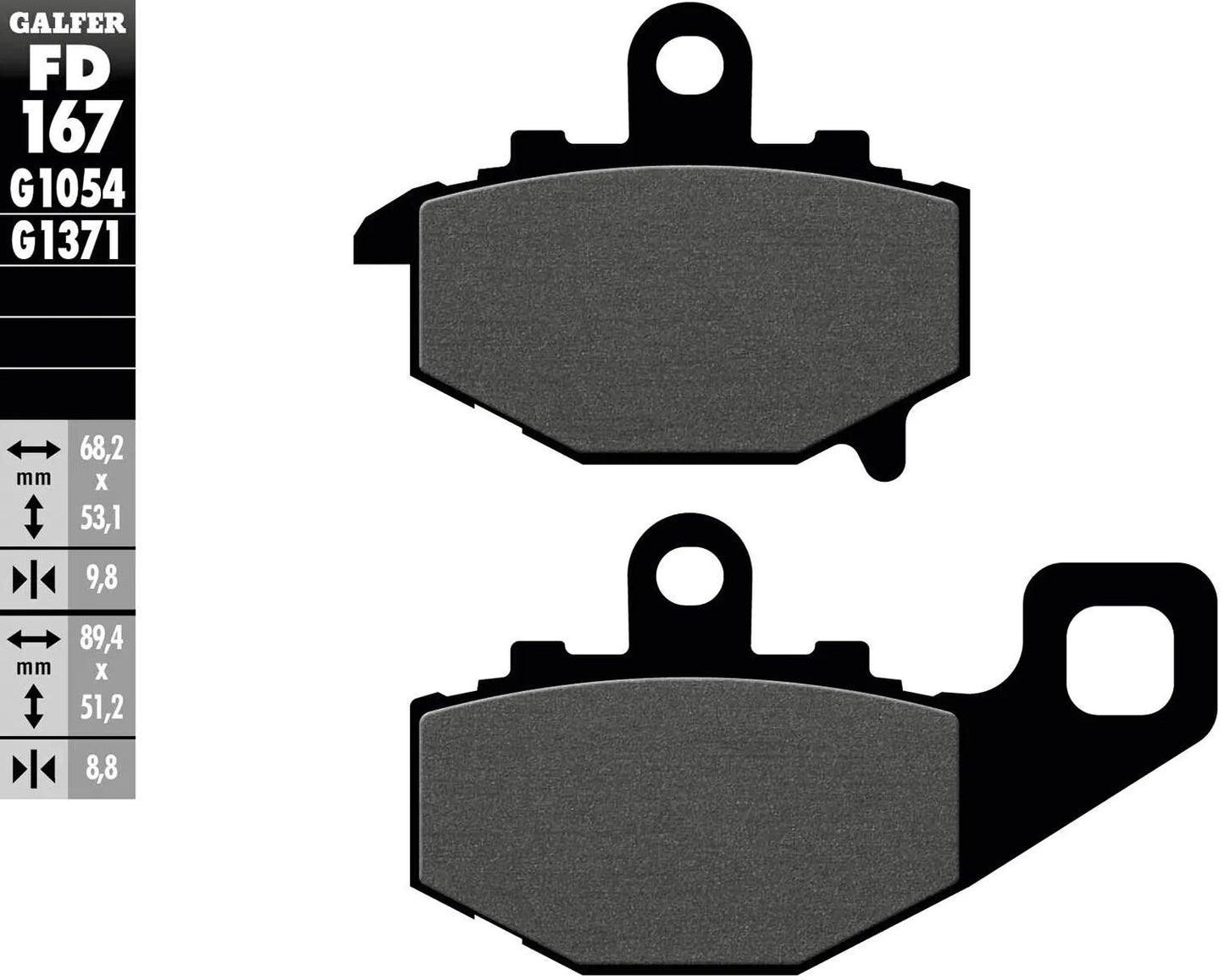 GALFER bremsbelag fd167 brake pad fd167 g1054 organic