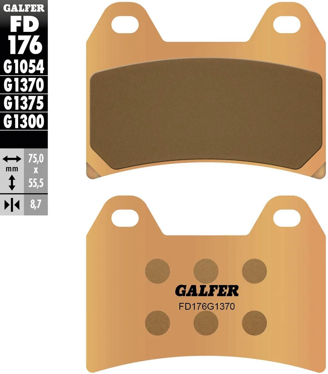 GALFER bremsbelag fd176 brake pad fd176 g1370 sintered metal str.
