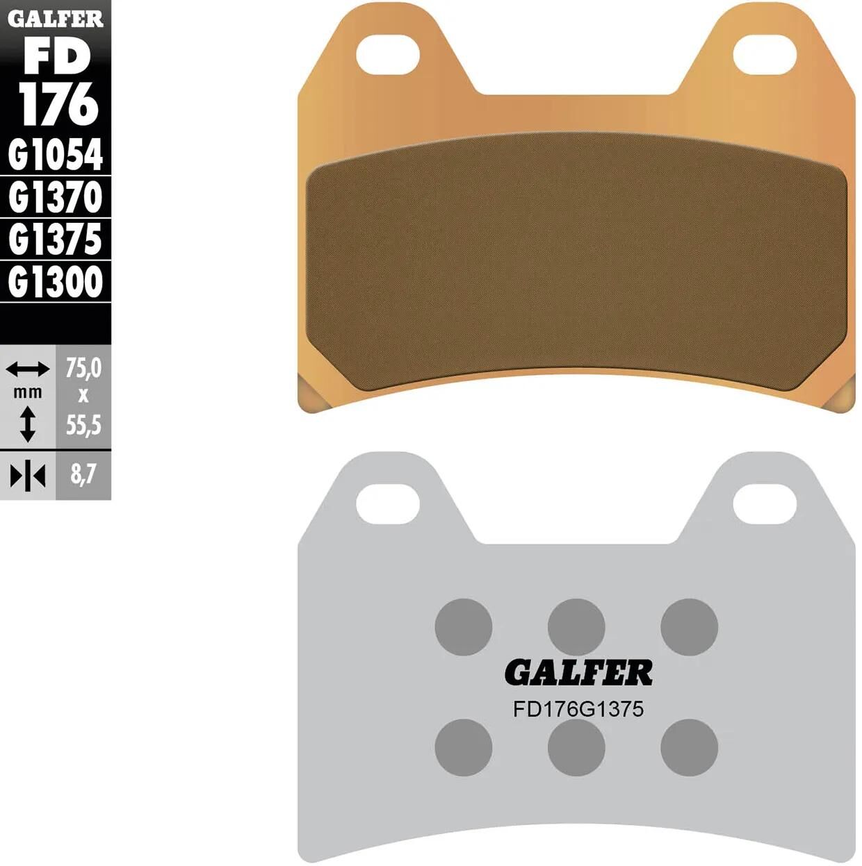 GALFER bremsbelag fd176 brake pad fd176 g1375 sint.metal str. sp.