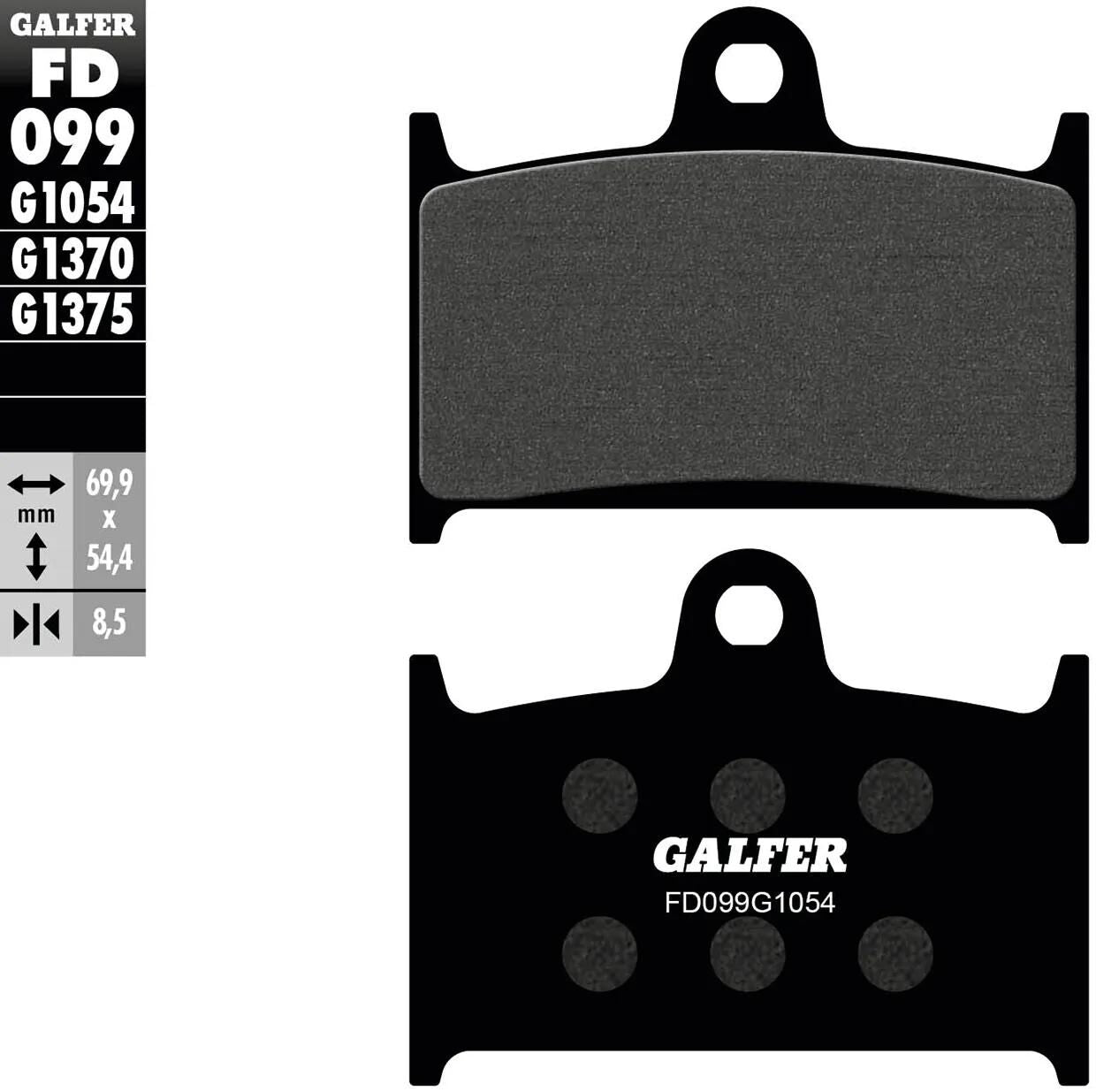 GALFER bremsbelag fd099 brake pad fd099 g1054 organic