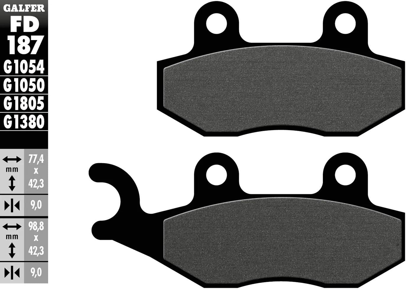 GALFER bremsbelag fd187 brake pad fd187 g1054 organic