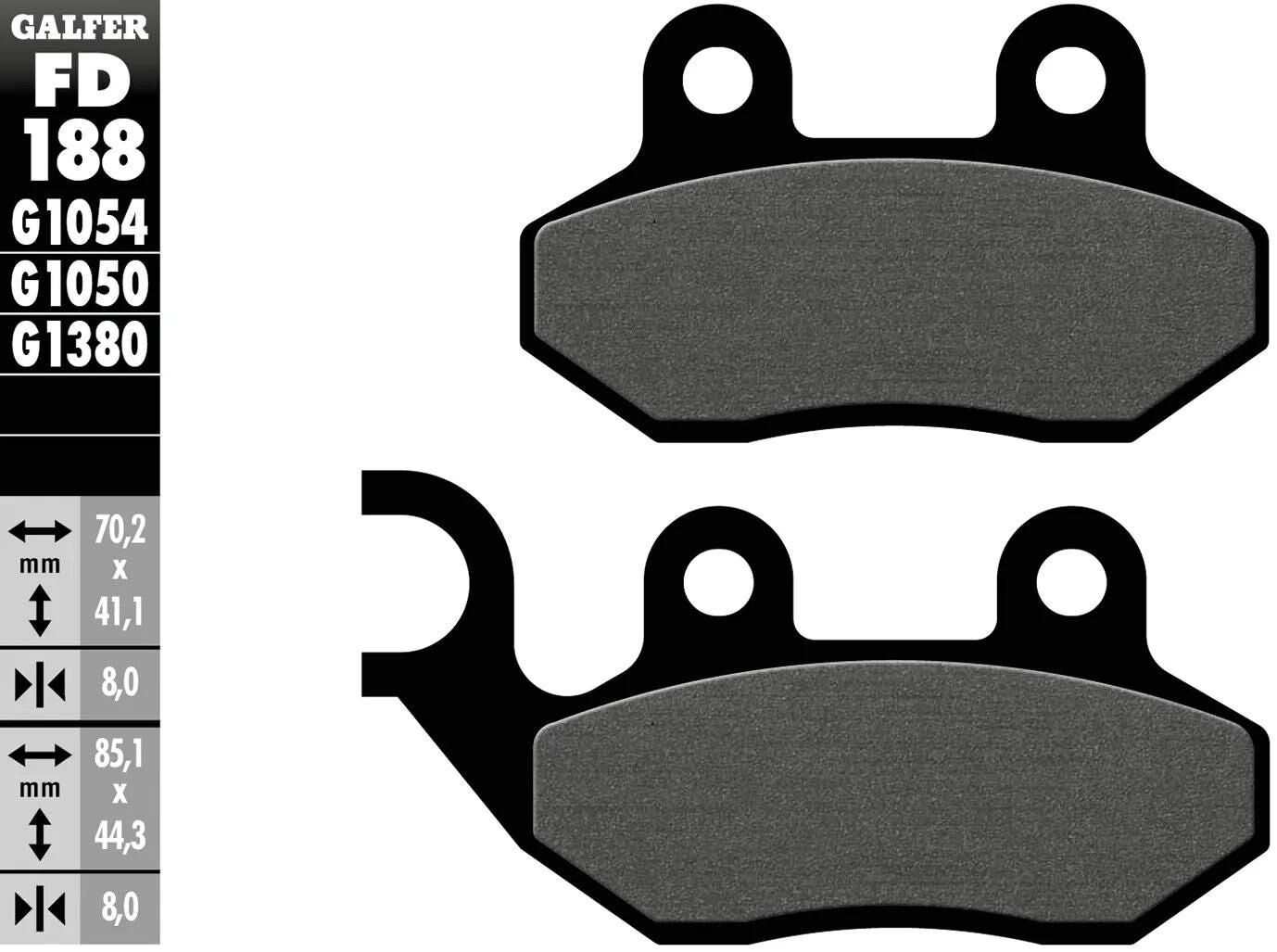 GALFER bremsbelag fd188 brake pad fd188 g1054 organic standard