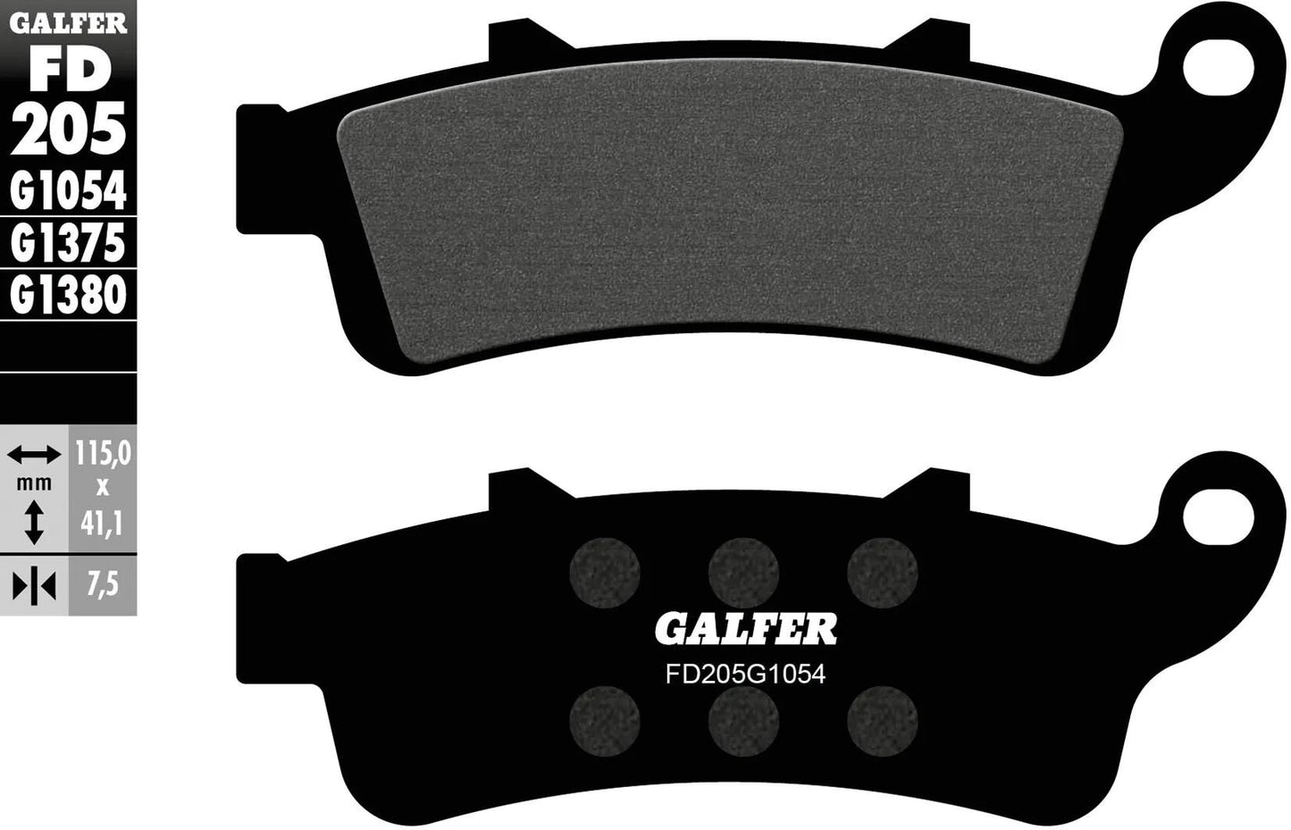 GALFER bremsbelag fd205 brake pad fd205 g1054 organic standard