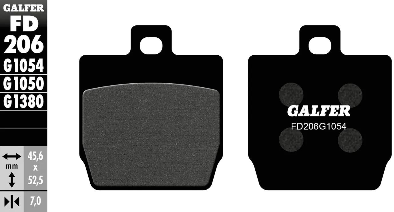 GALFER bremsbelag fd206 brake pad fd206 g1054 organic standard