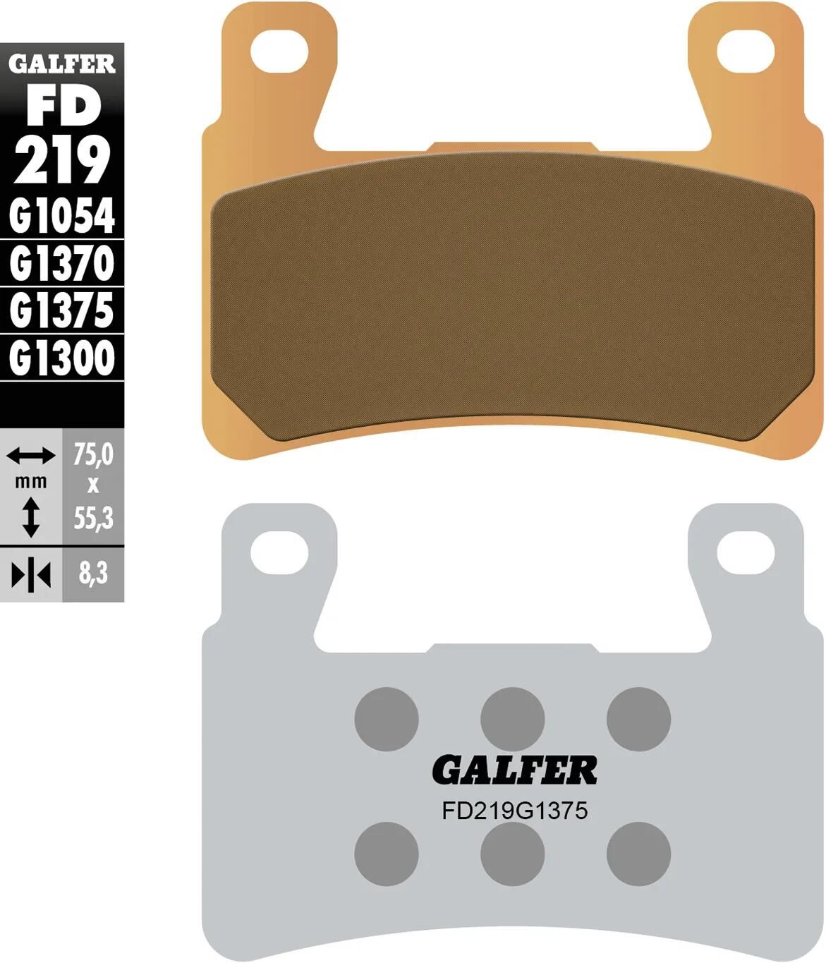 GALFER bremsbelag fd219 brake pad fd219 g1375 sin. metal str. sp.