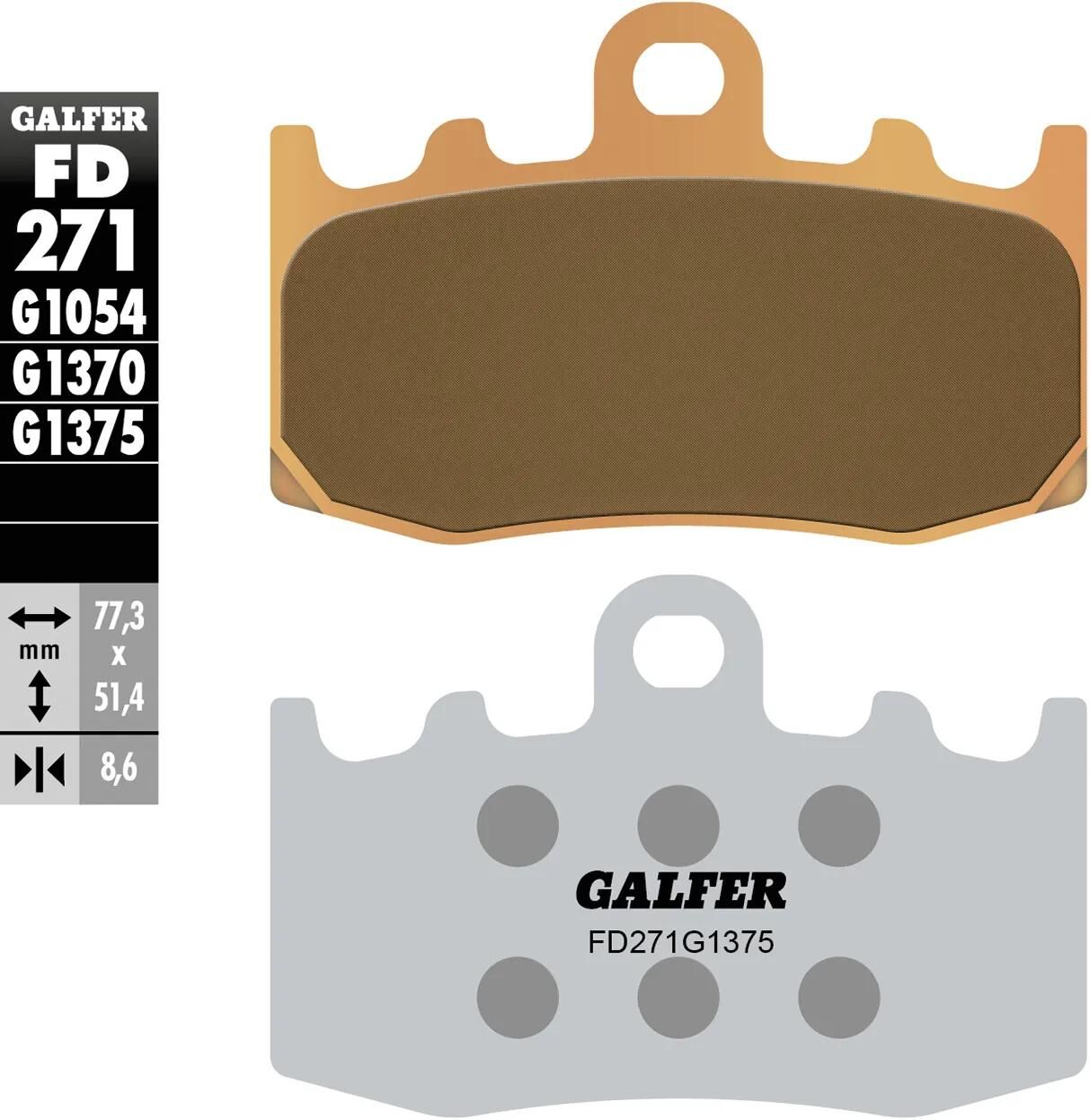GALFER bremsbelag fd271 brake pad fd271 g1375 sint.metal str. sp.