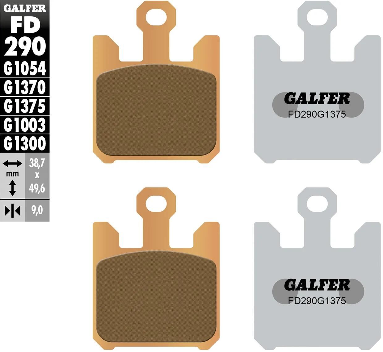 GALFER bremsbelag fd290 brake pad fd290 g1375 sint.metal str: sp.