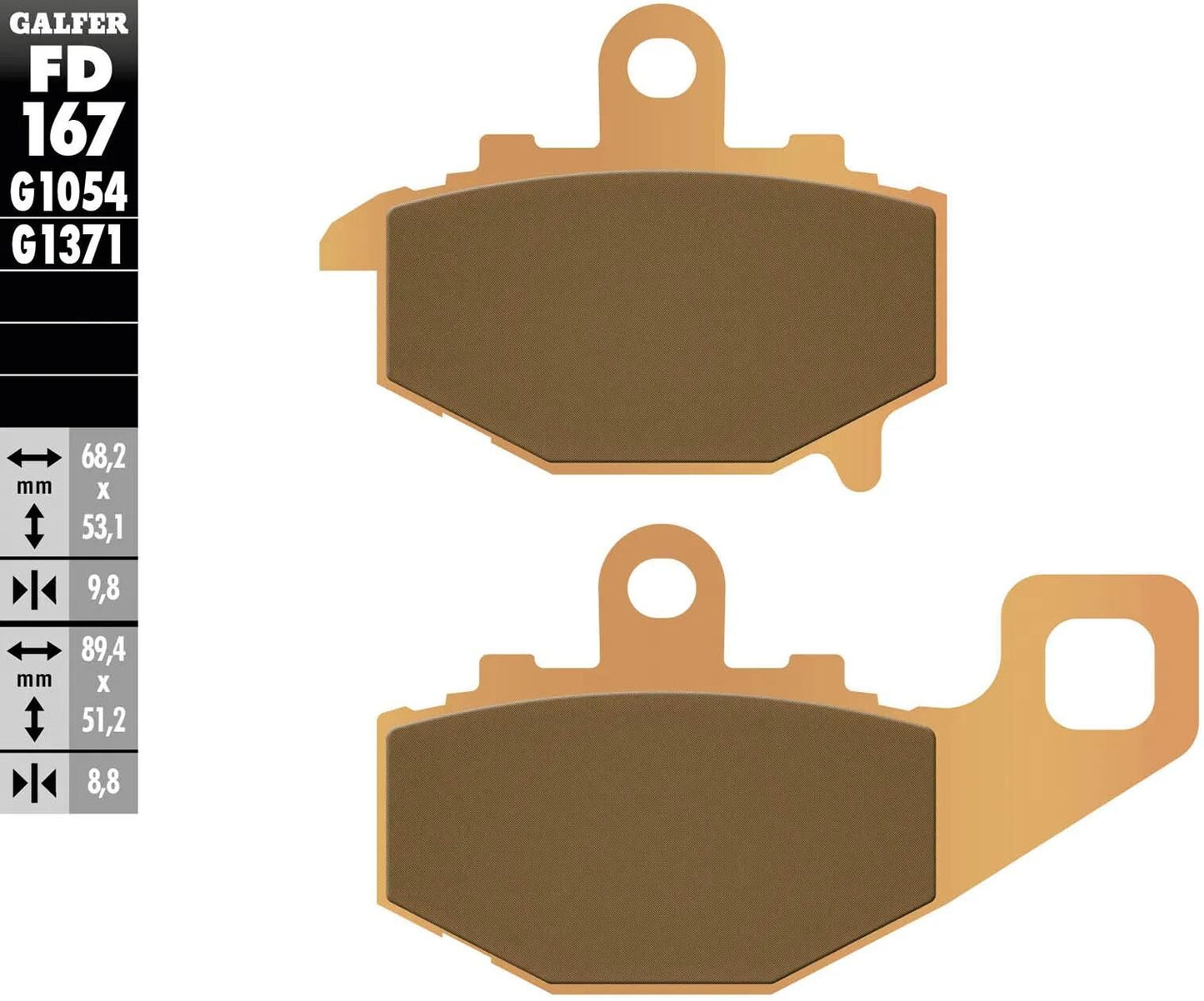 GALFER bremsbelag fd167 brake pad fd167 g1371 sintered metal